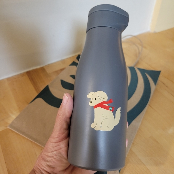 Starbucks x MiiR 2025 Holiday Dark Grey Puppy Stainless Steel Bottle Tumbler.  - Picture 5 of 6